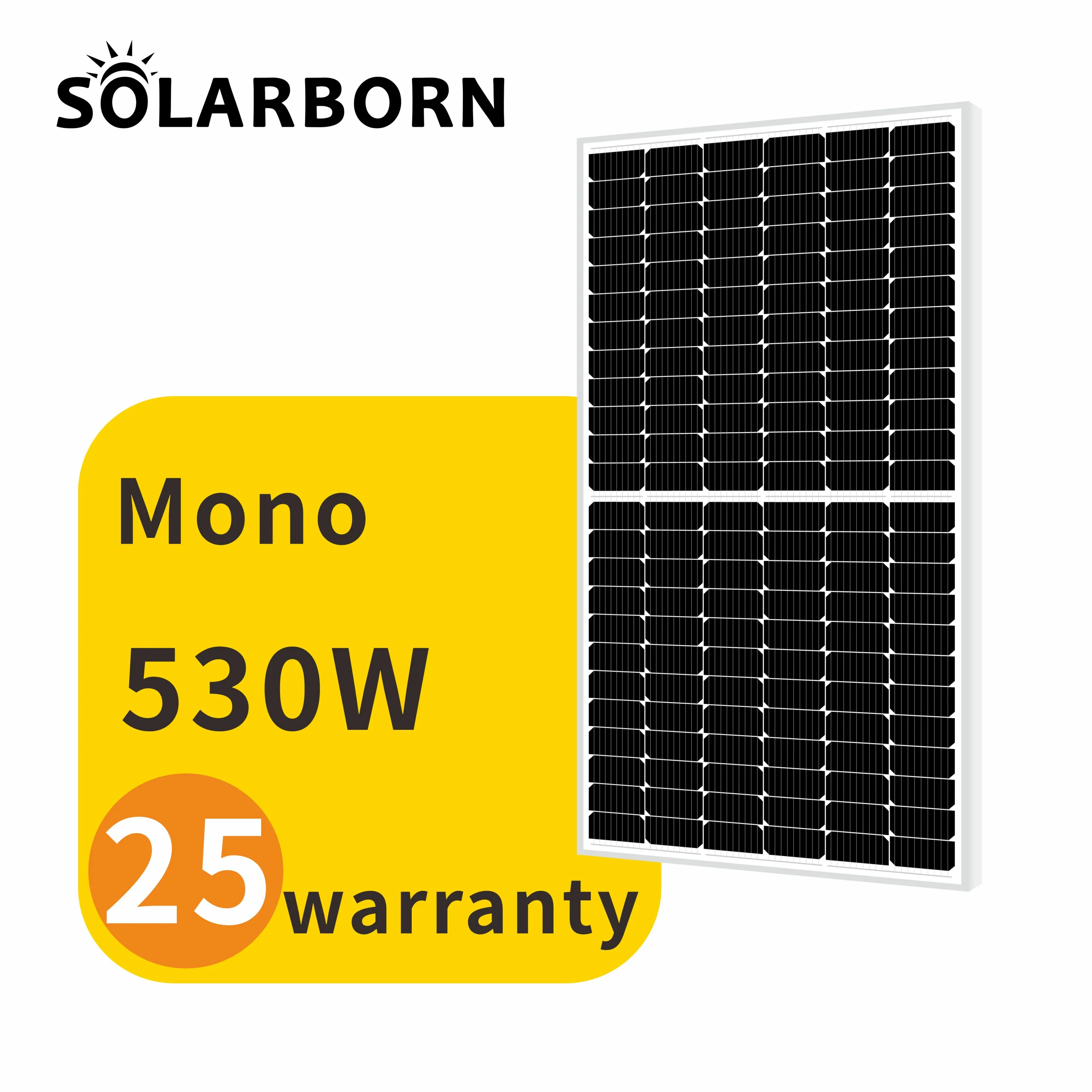 Solarborn Mono penal 400 500 540 1000 watt power solar plate panels cell module materials