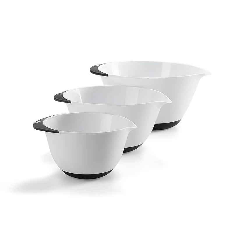 Practical 3PCS 1500/3000/5000ML Salad  Bowl Set Plastic Large Capacity Noodle Salad Mixing Bowl Serving Bowl