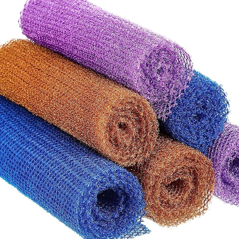 Long African Loofah Body Net Sponge Exfoliating Bath Towel for Back and Hands Bath Brush and Washcloth in One