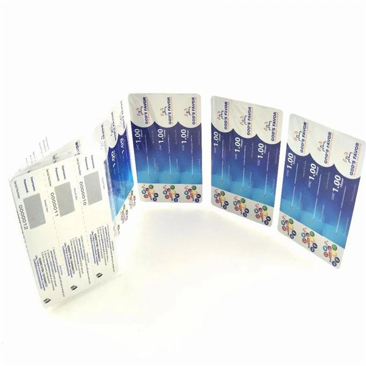 
High quality long duration time custom paper pvc number price scratch off card printing 