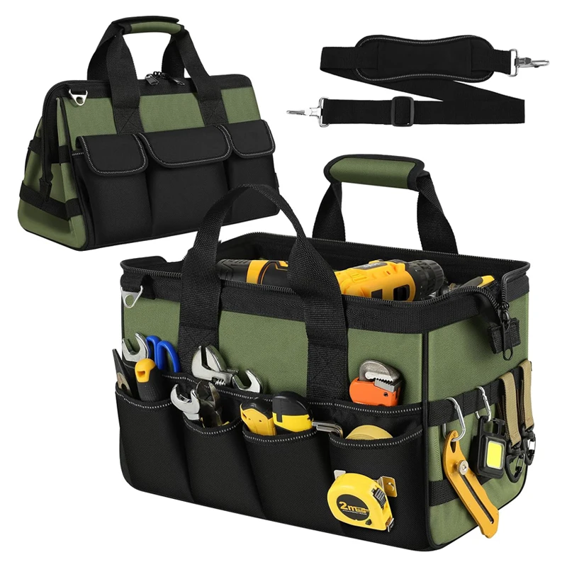Custom Heavy Duty 16 Pockets Tool Organizer Bag Portable Tool Carry Tote Bags Electrician Tool Bag