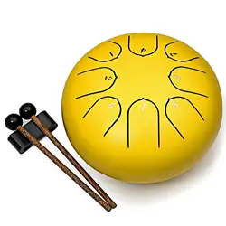 Steel Tongue Drum 8 Notes 6 Inches Tank Drum With bag Music Score for Musical Education Yoga Home handpan