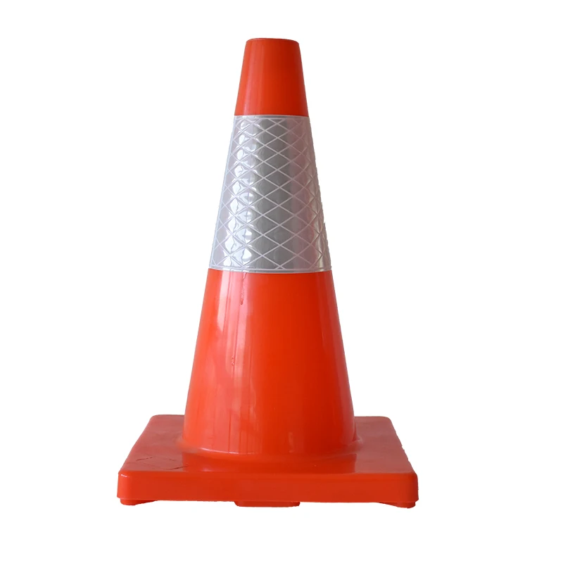 450MM Height 100% New PVC Red Traffic Cone With 150MM Width High Visible Reflective Band For Road Safety Warning