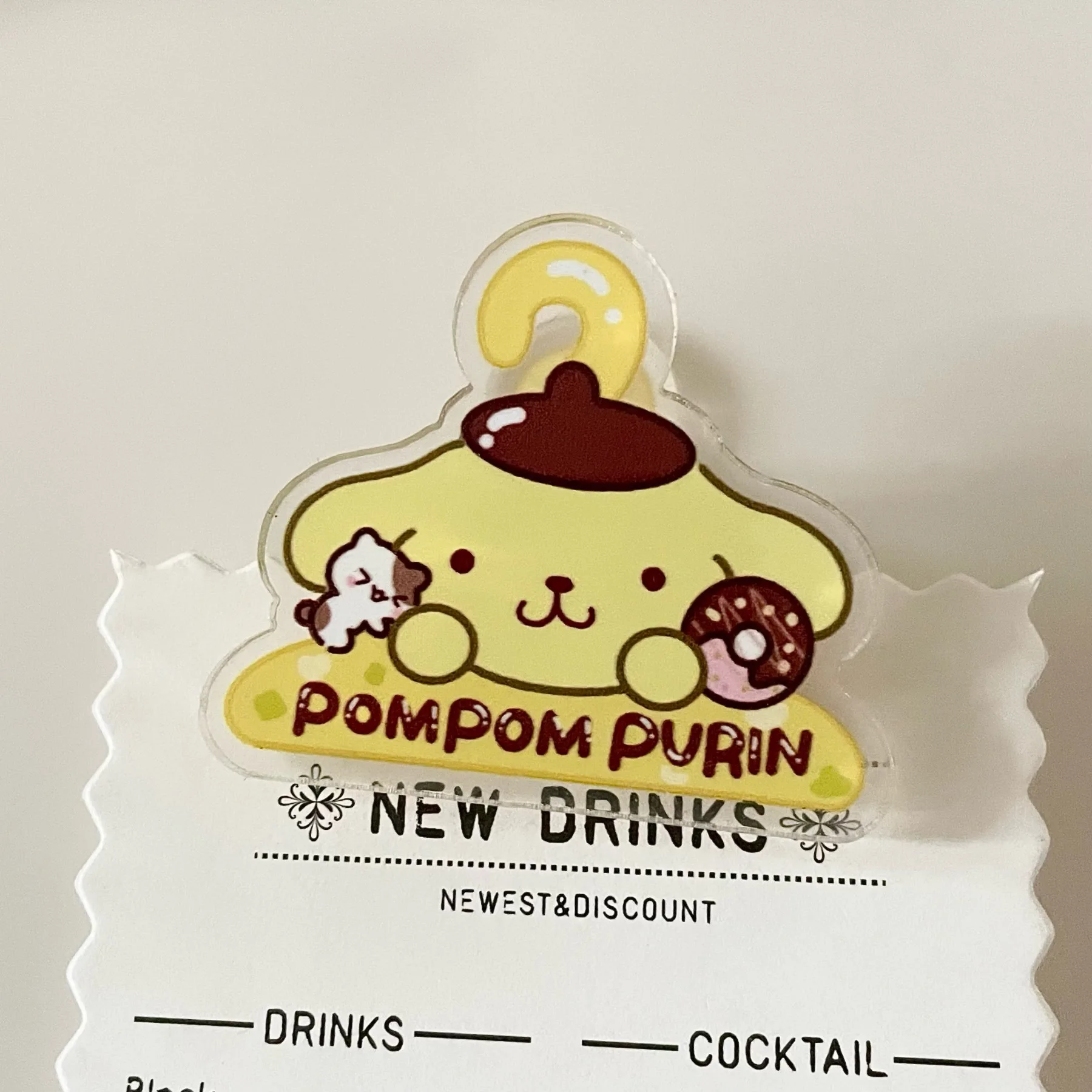 Wholesale Acrylic Clip Anime Cartoon Paper Book Clip Sanrioed character Pochacco Acrylic stationery wholesale