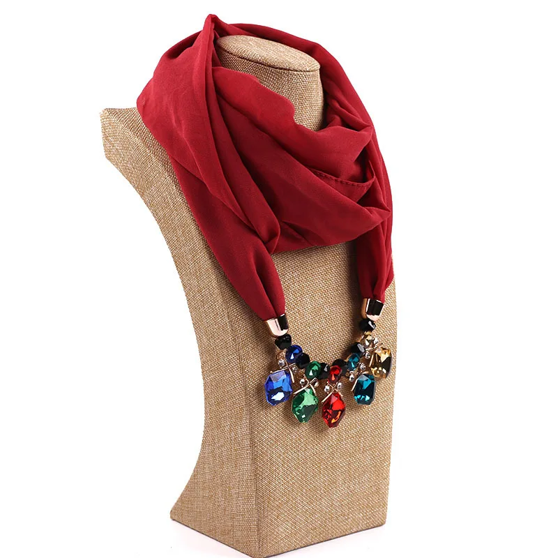 Fashion preferred pearl scarf chiffon alloy jewelry necklace wholesale pendant jewelry scarf