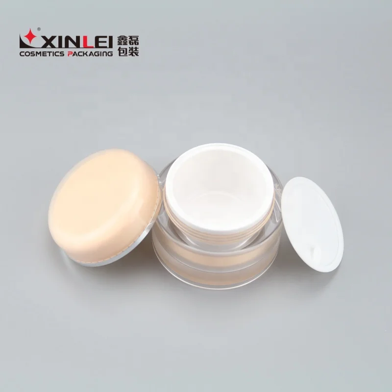 
Customized size logo and color light orange acrylic cosmetic sample jar 50ml 