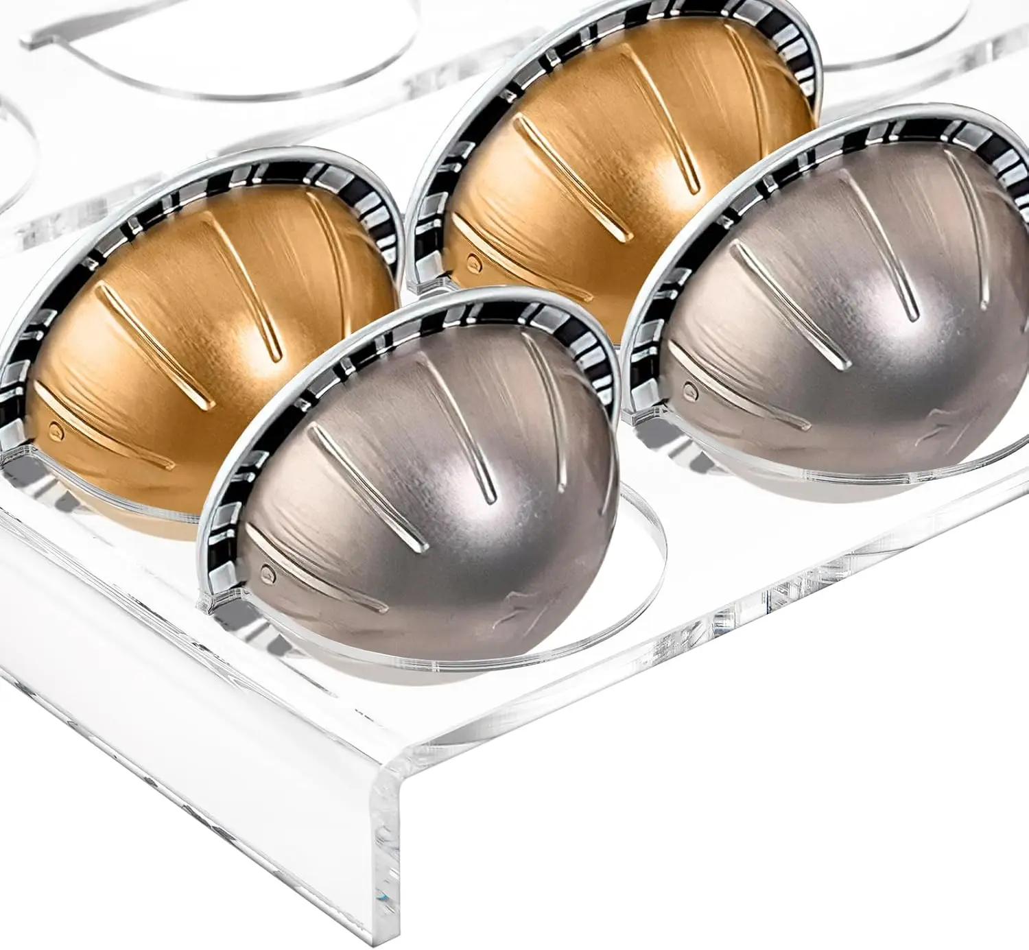 2 Pack Coffee Pod Holder for Vertuoline Capsule, Acrylic Drawer Insert Organizer Tray for Countertop, Kitchen, Home, Office