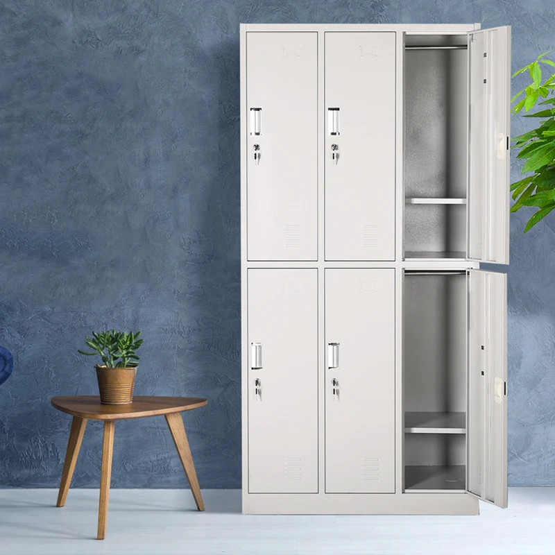 6 Door Staff Room Locker Steel Clothes Locker 4 Doors Steel DoorLockers  armario armadietto gym storage cabinet