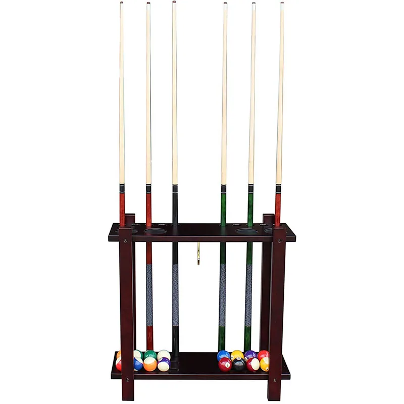 High quality customizable size Classic Solid Wood Rack Floor Billiard Pool Cue Rack