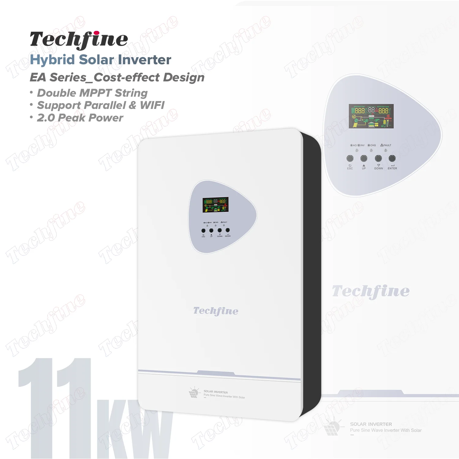 Двойной MPPT 11 кВт 11000 Вт широкий PV вход Гибридный солнечный инвертор на решетке 220vac 230vac 240vac поддержка параллельная