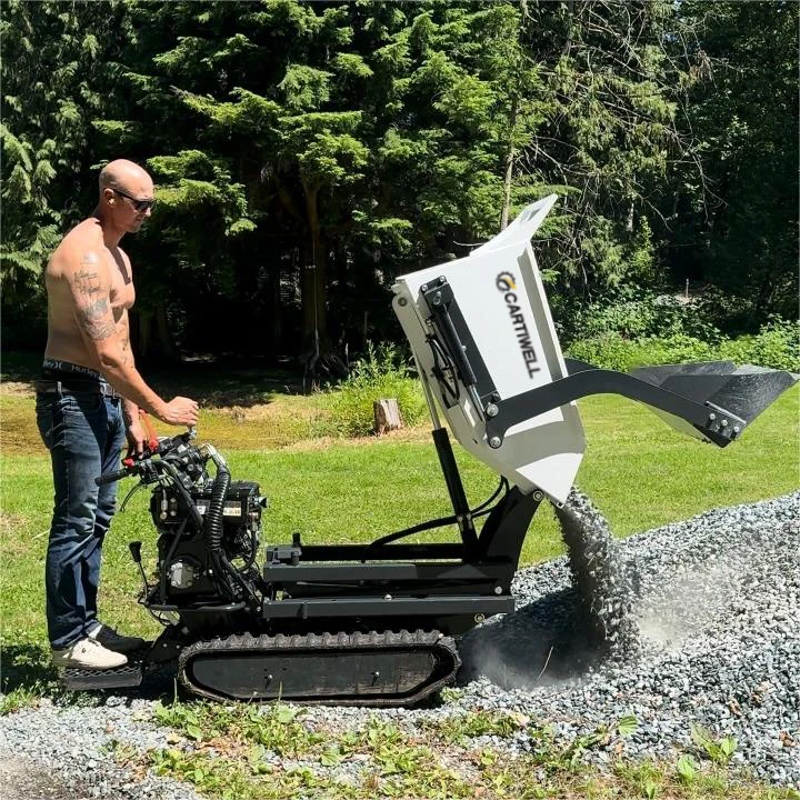 Wholesale ISO Certified Full Hydraulic 500Kg Gasoline Engine Powered Easy Operation Crawler Mini Transporter Minidumper