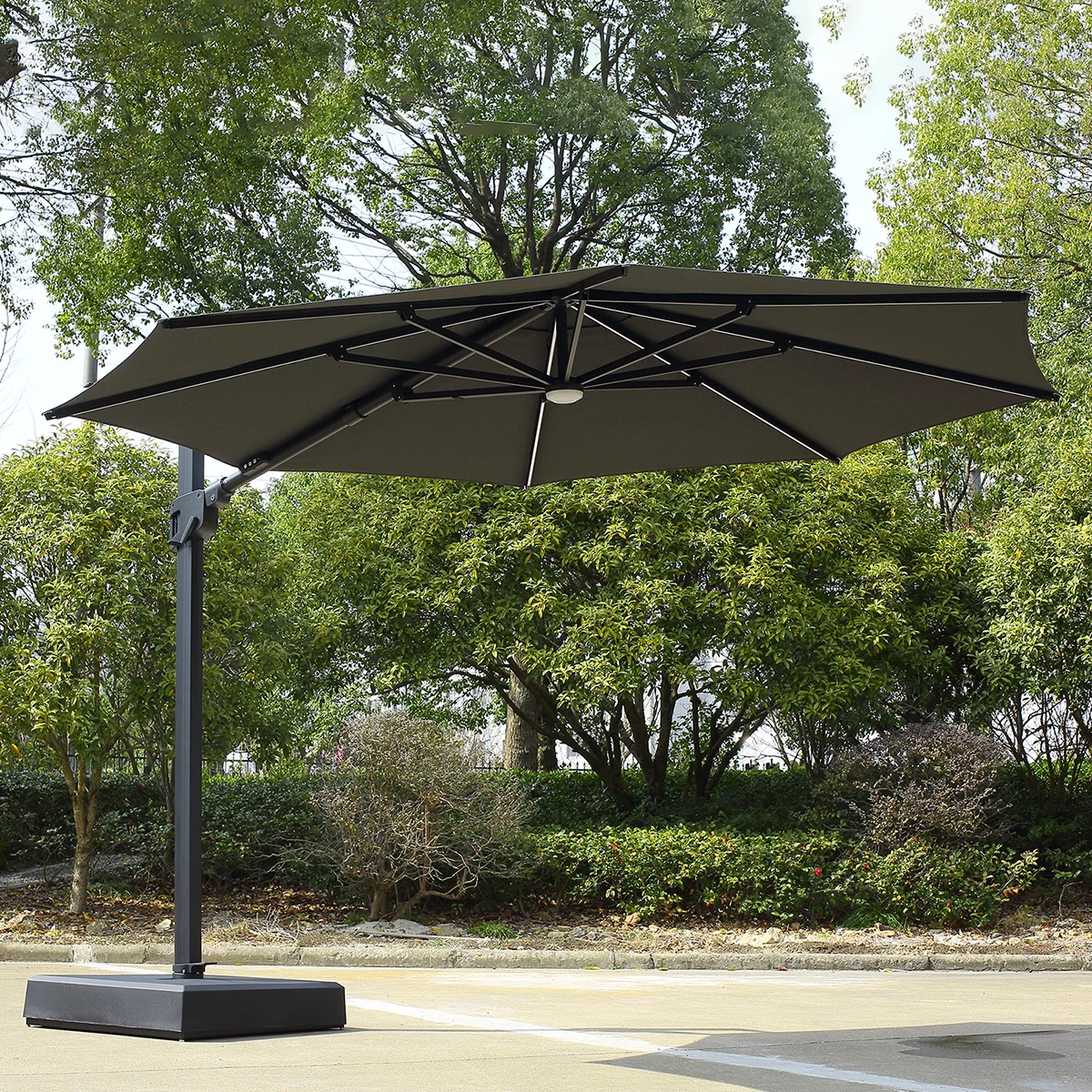 Giant Pool Solar Cantilever Patio Big Size Sun Shade Garden Led Aluminum Parasols Outdoor Umbrellas