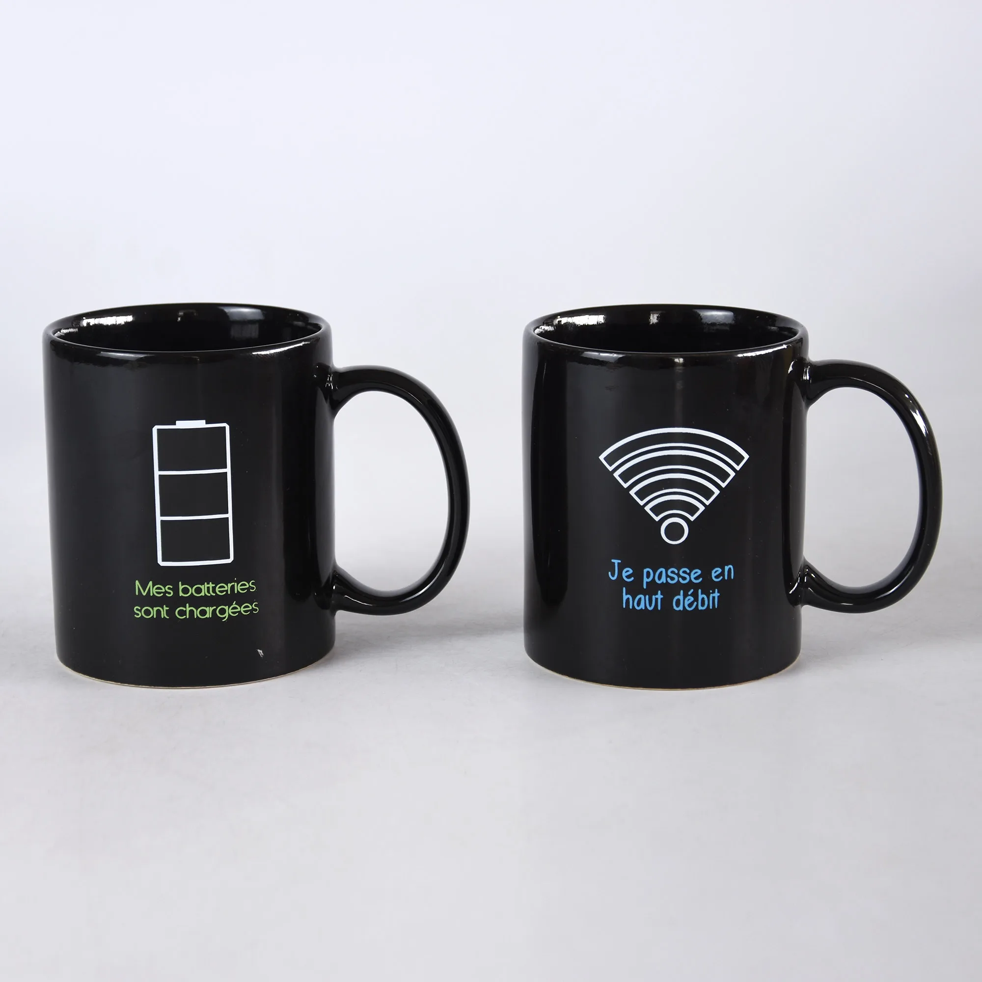 11oz solid color can shape mug with color changing decal printing