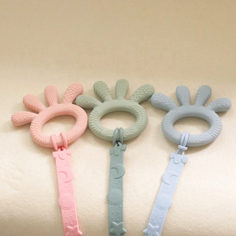 Baby Silicone Training Toothbrush Bpa Free Finger Shape Safe Toddle Teether Chew Toys Teething Ring Gift Infant Baby Chewing