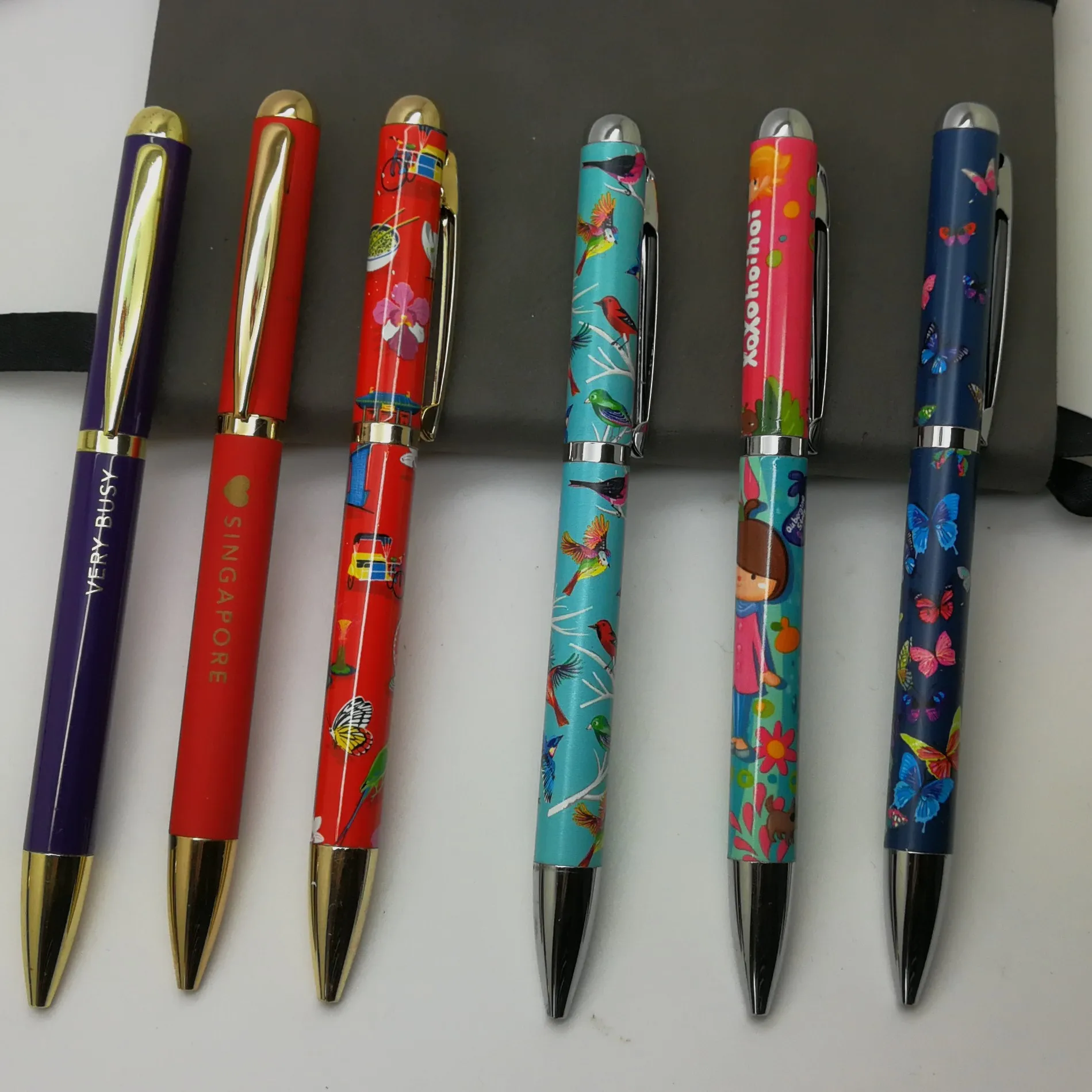 Custom Personalized Design Sarasa Heat Transfer Printing Floral Sarasa Pen Logo Lapiceros Kawaii  Blank Sublimation Pen