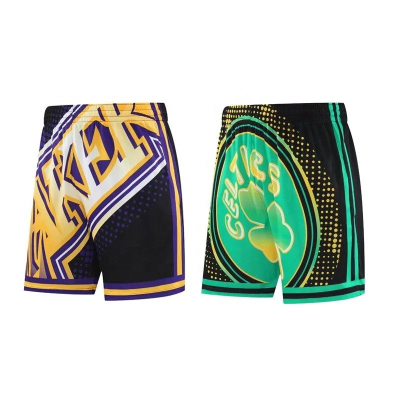 Fashion Design Wholesale Digital Printing Vintage Different Teams 5 inch Basketball Shorts