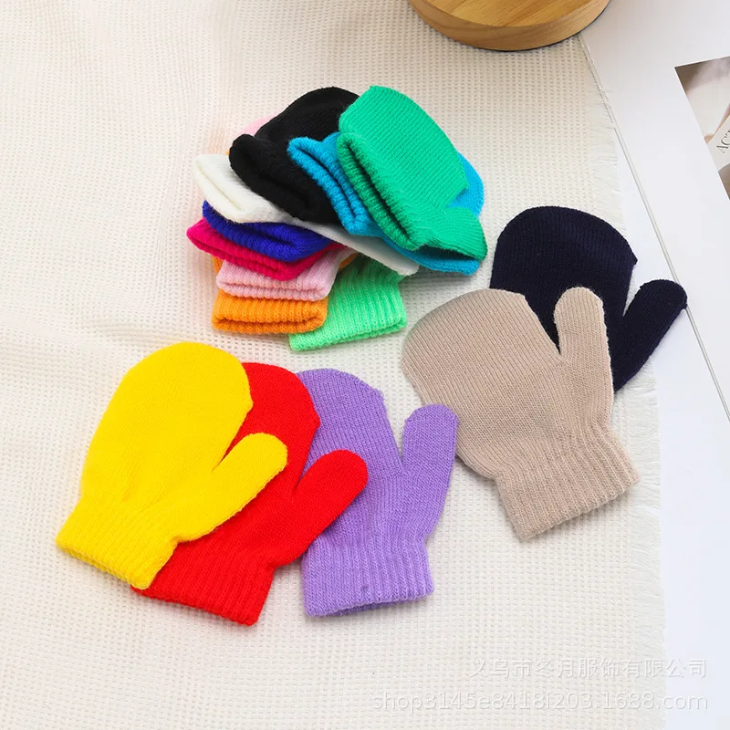 Winter Knitted Gloves For Baby Boys And Girls Warm Rope Full Finger Mittens Gloves For Children Toddler Kids