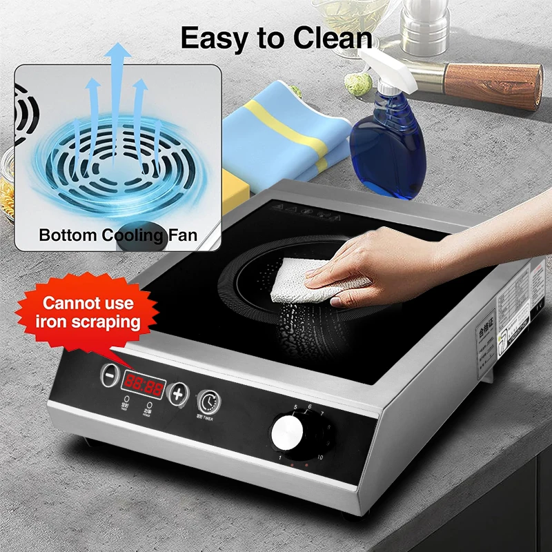 2023 Electromagnetic Furnace Stove Intelligent Electric Commercial Induction Cooker High-speed 3500W Table OEM Stainless Steel