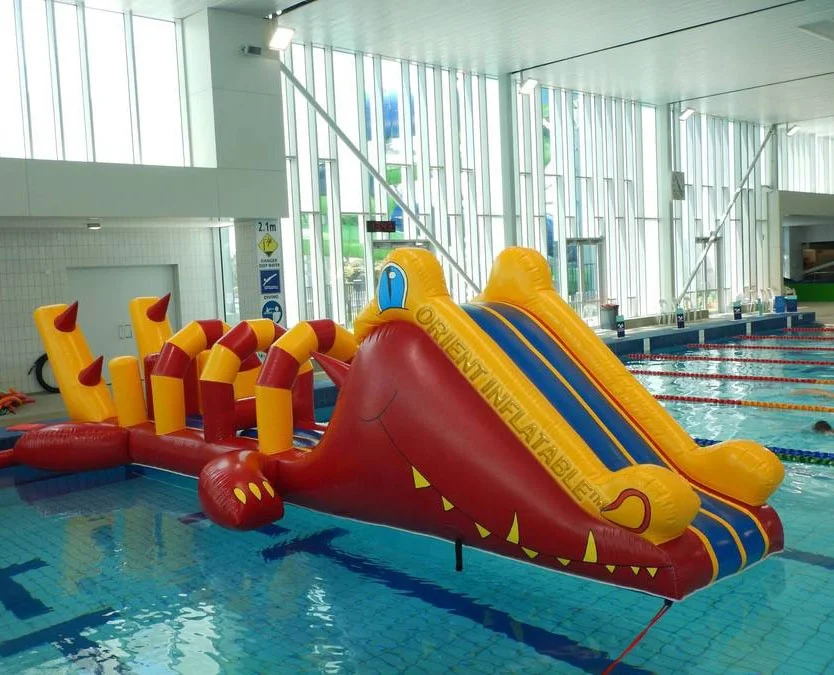 Orient Inflatables water pool park Inflatable dragon f;oating run course | dino inflatable pool obstacle floating
