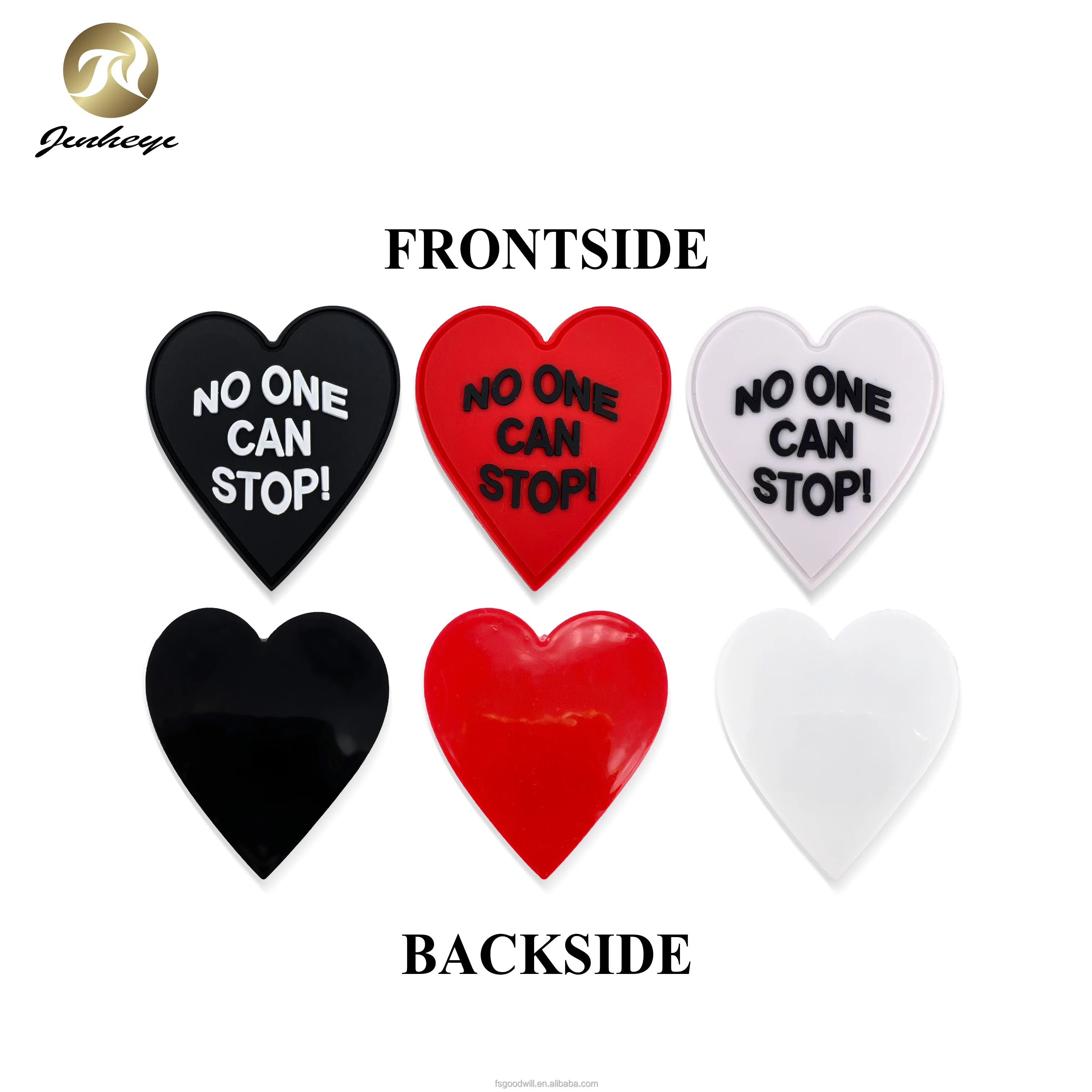 Custom Heart Shape G Embossed Logo Rubber Patches  for clothing, caps ,hats