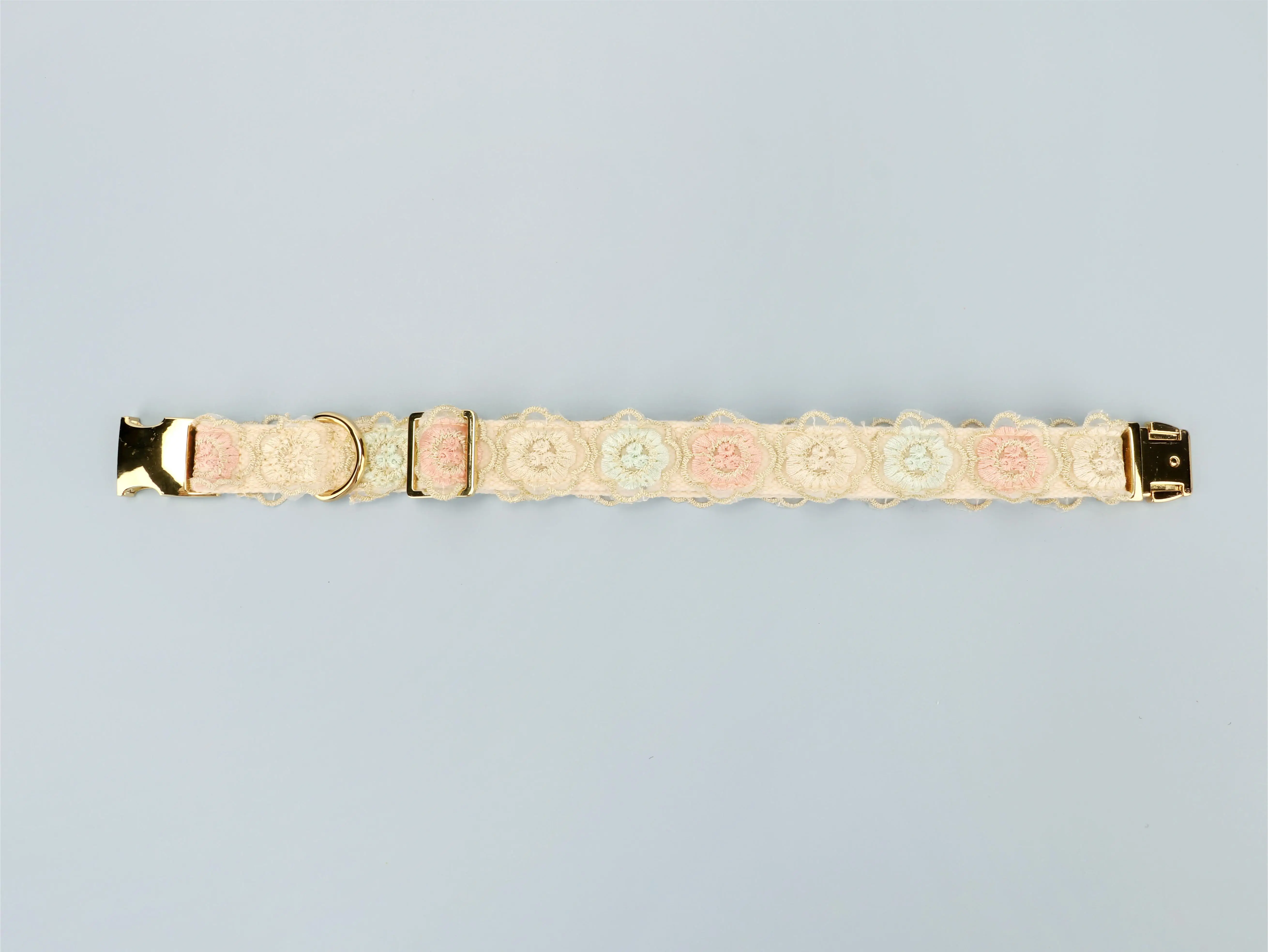 DFY Newest Design Pet Collar And Leash Lace Beads And Lace Floral Decorations 100% Cotton dog collar and rope