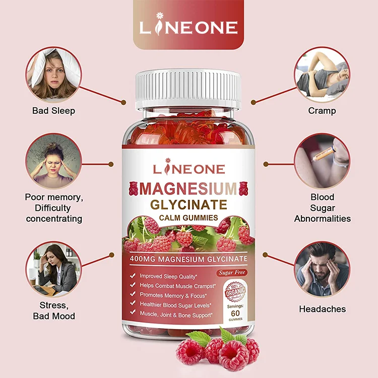 OEM 2023 500mg OEM Private Label Bone Health Supplements Magnesium Potassium Zinc Complex Gummies