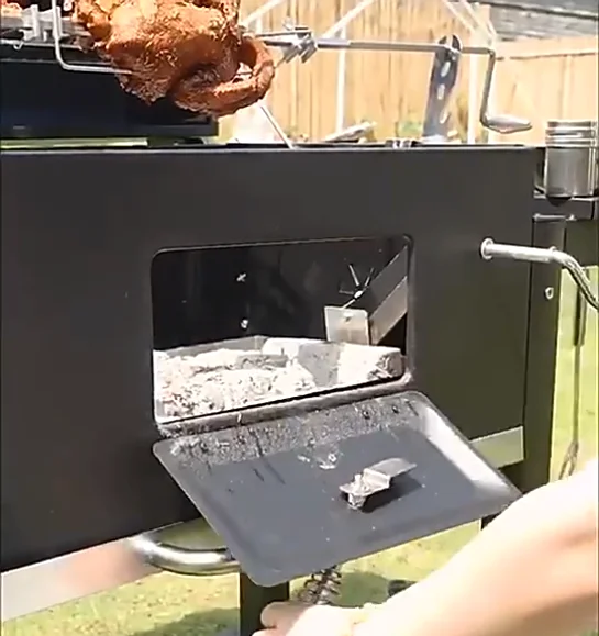 Brenu vertical cast iron chicken cooking charcoal flat table machine iron chimney portable bbq maker grill for outdoor camping