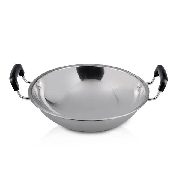 Commercial Big Fry Pan Stainless Steel Wok  Kitchen Deep Fryer Potato Chips Fryer