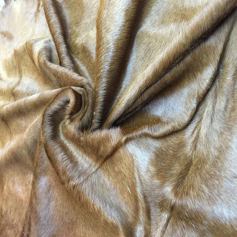 Soft solid color cowhide fur genuine horse hair leather pony hair for making shoes bags clothing