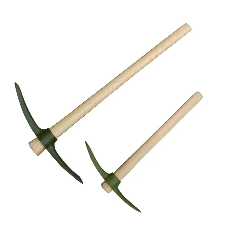 Factory Price Garden Tools Portable Hand-held Good Quality Wooden Handle Farming Tool Mini Mattock Small Pickaxe