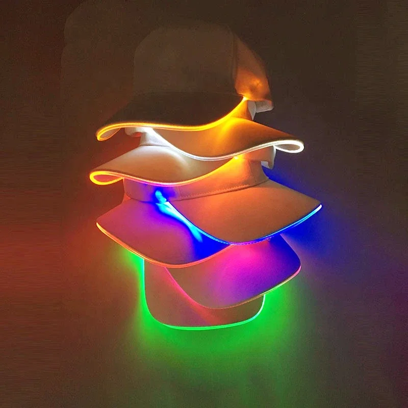 Customization 6 panel led flashing light up shiny led display hat baseball sports hat cap with led light for man sale
