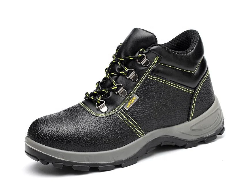 High-top two-layer leather injection labor insurance PU polyurethane solid sole work Anti-puncture and puncture safety shoes