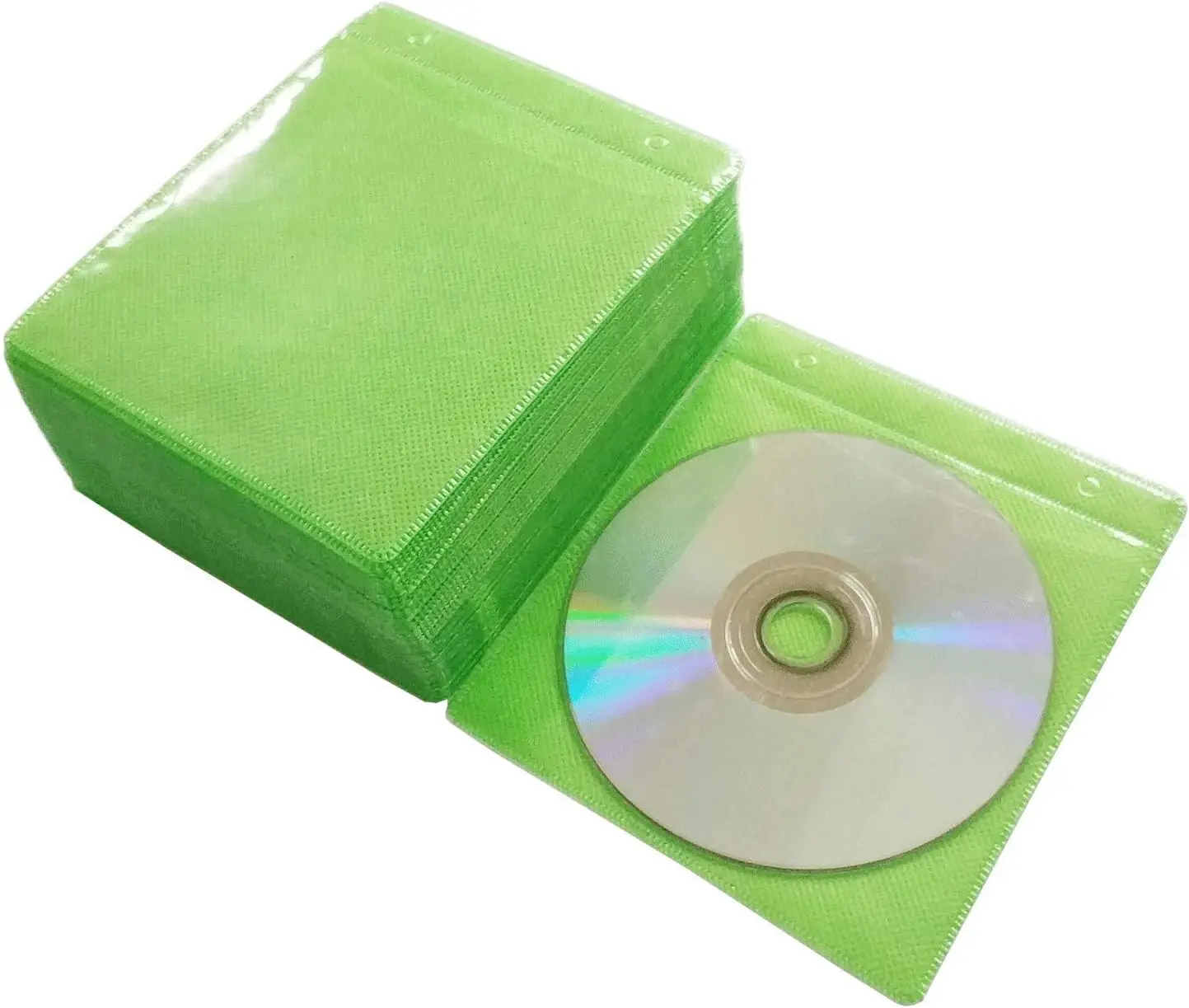 Wholesale Custom CD/DVD/BluRay Sleeves, Double-Sided Refill Plastic Sleeve for CD and DVD Storage Binders Wallets (White)