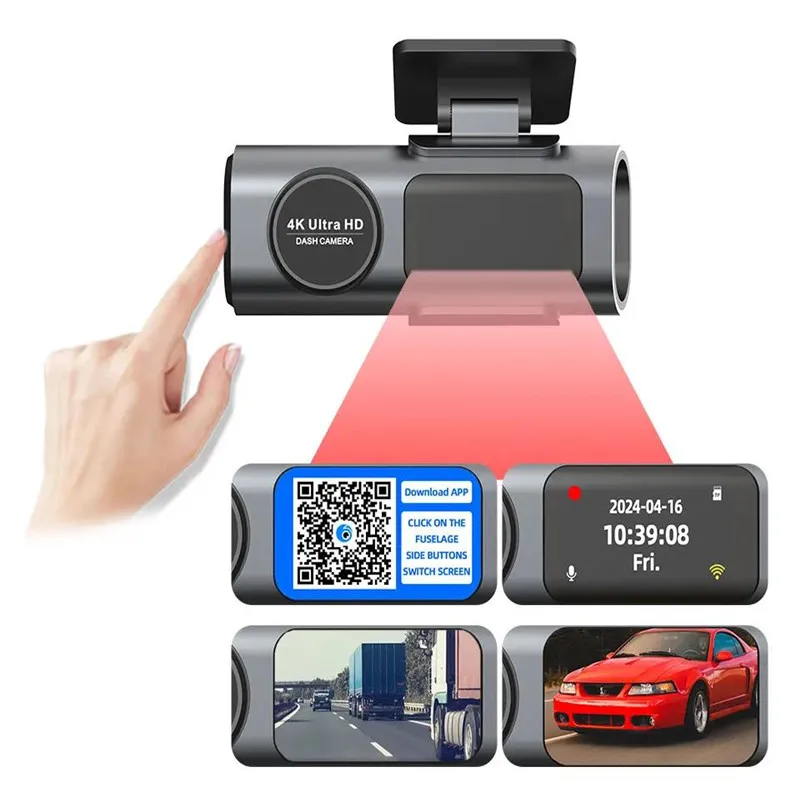 MINI car Dvr Dash Cam Doble Camara 4k Wifi Gps Dual Lens Front And Rear 4k Dash camera car Black Box camera Dashcam 4k
