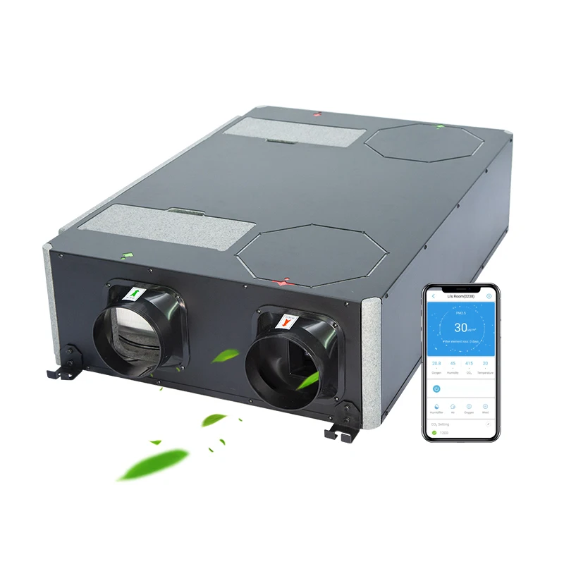 High Heat Recovery Efficiency Energy Recovery Ventilator with Tuya Wifi Module Easy to Install