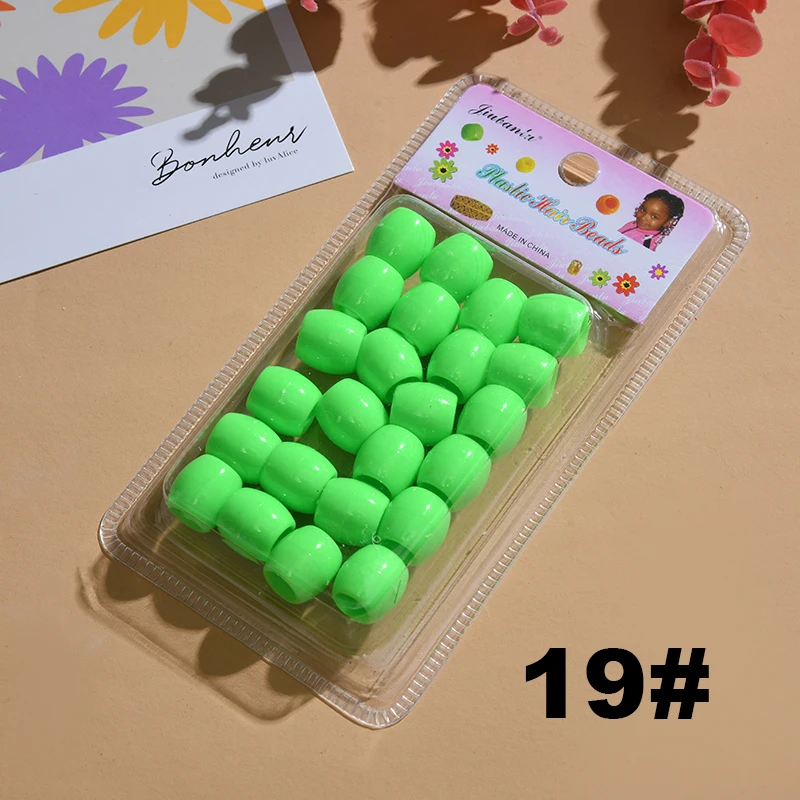 Hot selling Macaroon colorful Hair clasp barrel beads large hole beads hair accessories transparent color decoration for braids