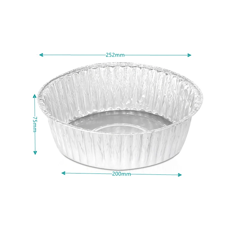 BGI 2800ml round  Convenient Heat Resistant Round Foil Plates/ Pie Pan Tray Pizza Aluminium Plate Disposable Baking Recycle