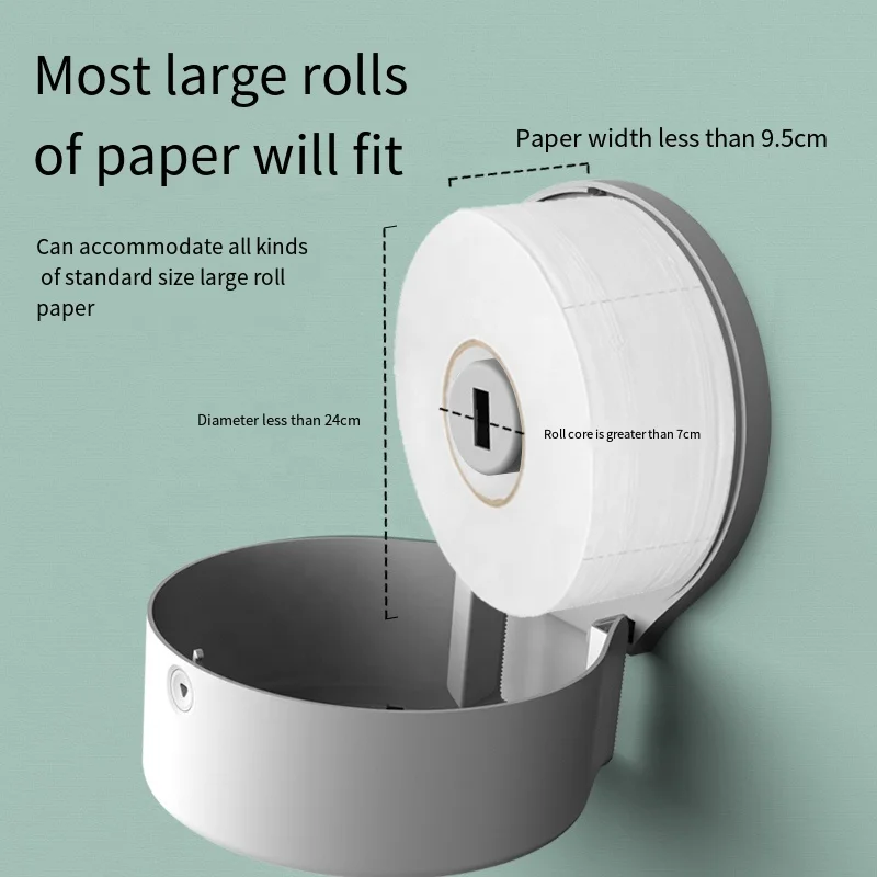 Wholesale 2022 new Public toilet jumbo large roll tissue paper dispenser holder black wall mounted bathroom with phone shelf