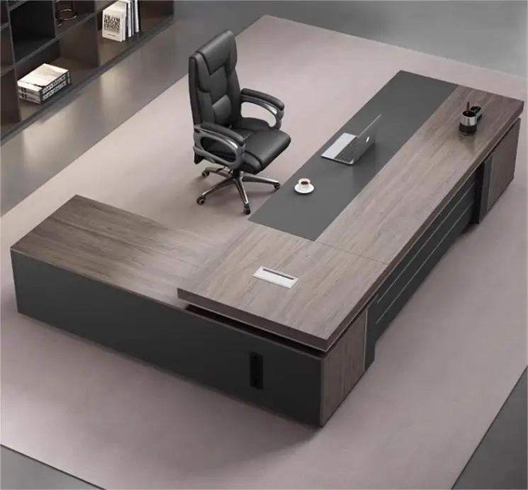 wooden Luxury Office Table and chairs design Executive office desk set Manager Office furniture Commercial Furniture work desk