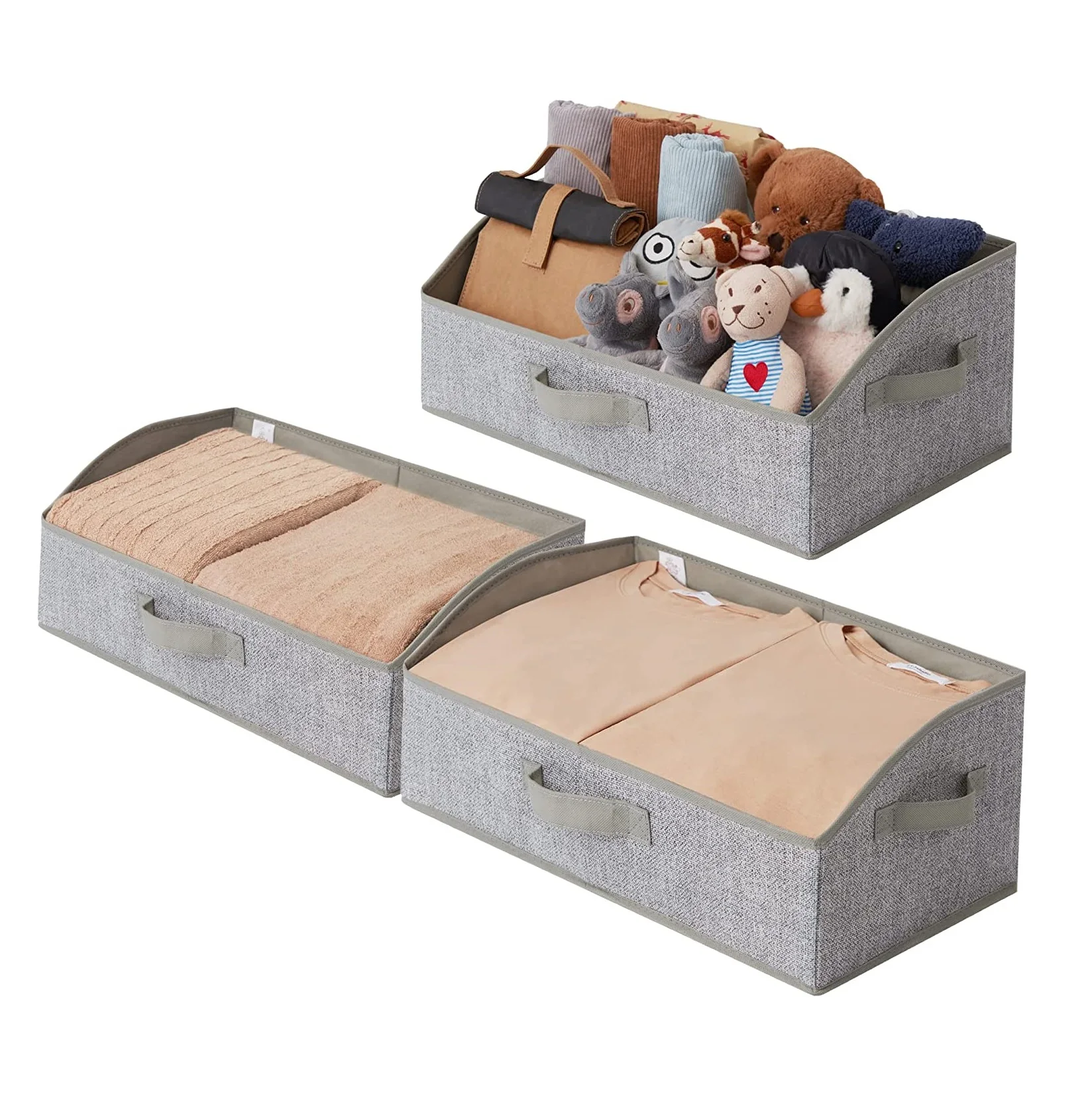 Складные корзины для одежды, набор из 3 корзин для хранения в шкафу, трапециевидные корзины для хранения, органайзеры для льняного шкафа