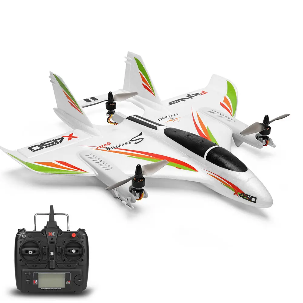 X450 Brushless Vtol RC Airplane RC Fixed Wing Glider 2.4G 6CH 3D/6G RC Helicopters Vertical Remote Control Avion