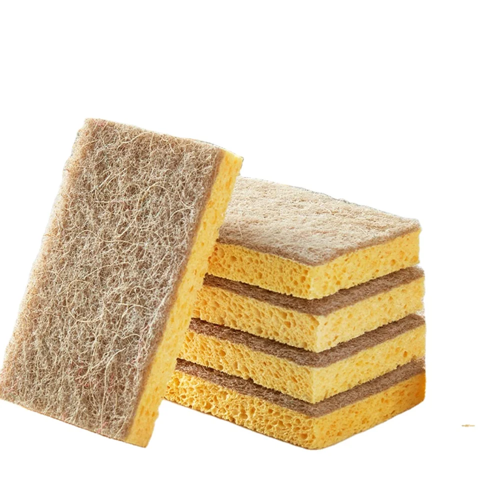 Custom Composite Wood Pulp Cotton Scouring Cloth Natural Sisal Non-Oil Dishwashing Magic Cloth