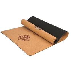 Eco friendly custom logo anti slip  natural cork yoga mat