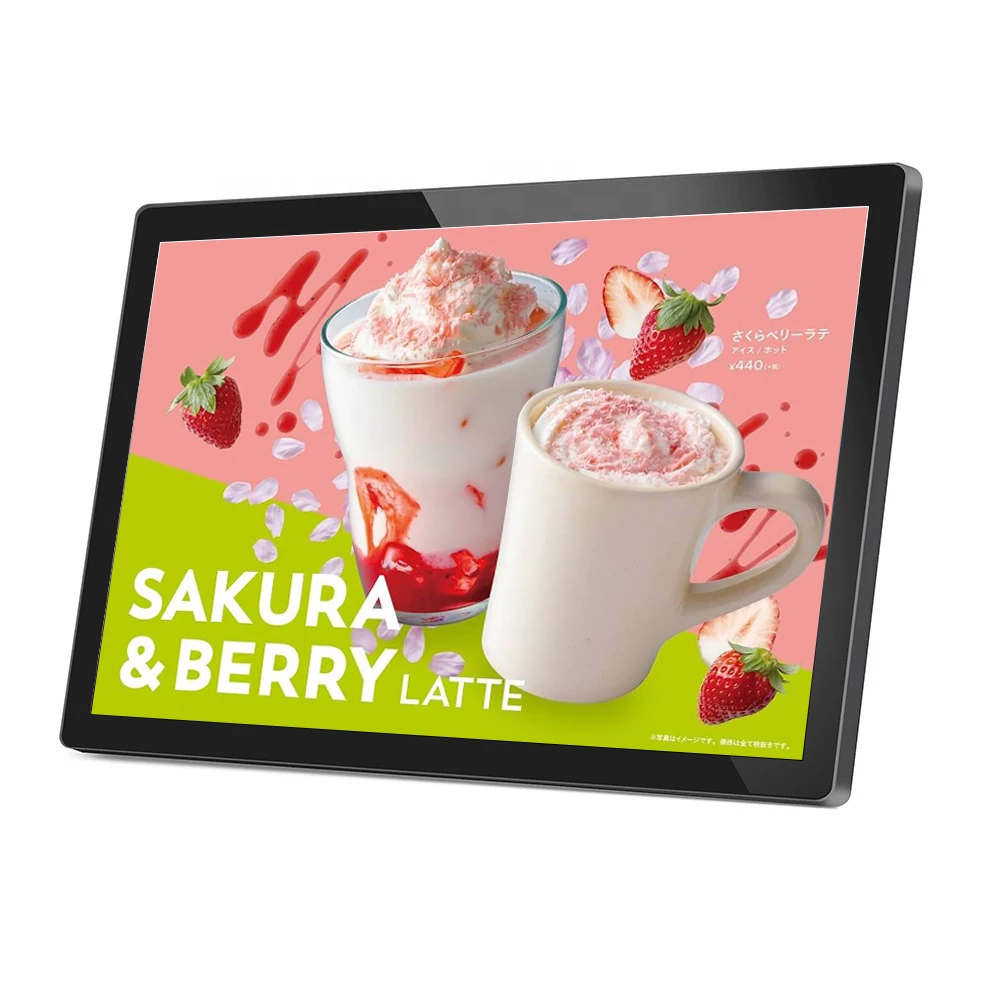 24 Inch Black Android Tablet Advertising Equipment Display LCD Indoor Wall Mounted Commercial Display Screen Monitor