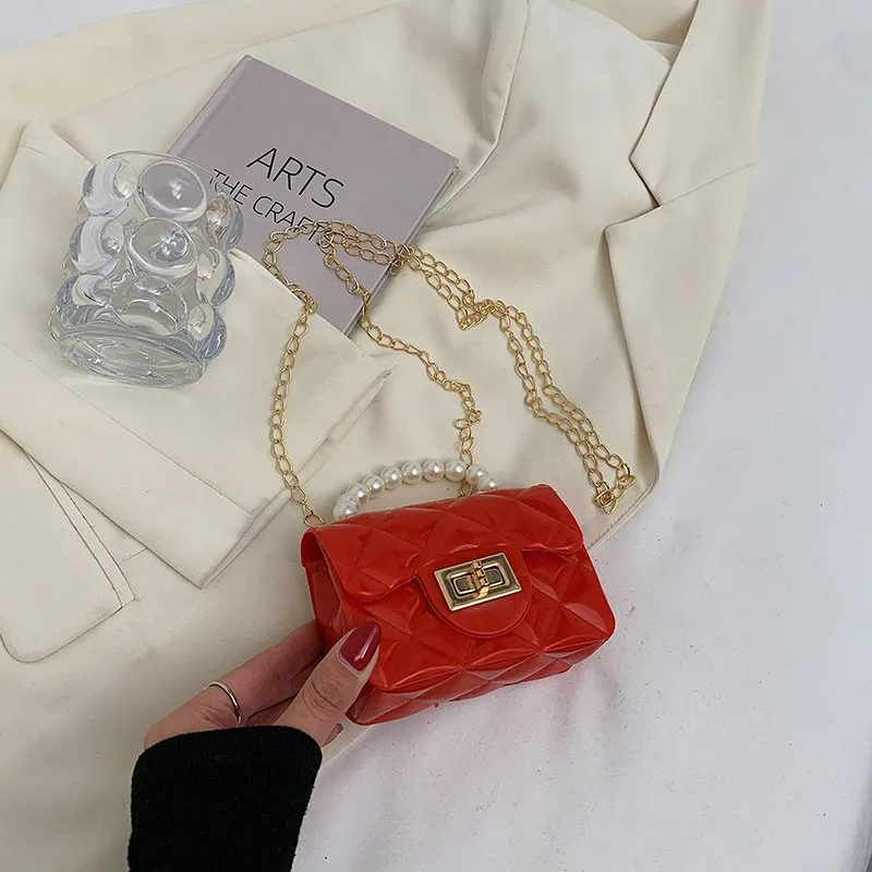 wholesale chic fashion mini purse cheap women bag crossbody jelly material summer use money change pocket mini bag