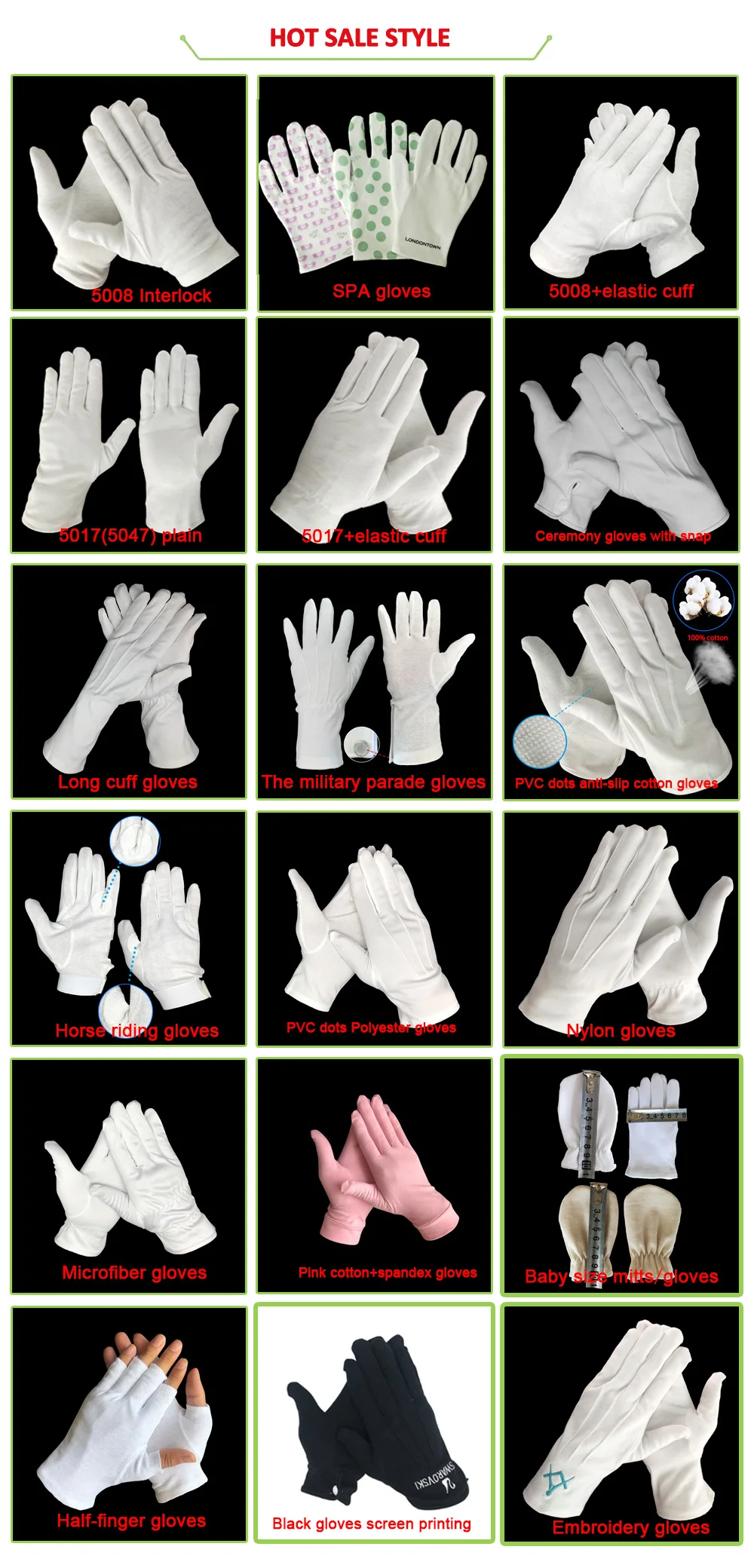 customized 100% polyester Polishing jewelry and watches cleaning microfiber clothing hand gloves for jewelry salesman