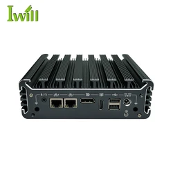 Fanless embedded mini pc Iwill N3122 i5 7360U Dual core 2*2.5G LAN Linux mini pc with 1*SIM slot 6*USB