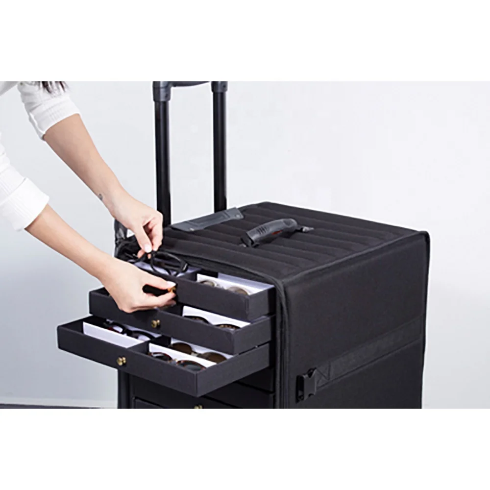 Wholesale Large Capacity Eyewear Display Box Durable Glasses Trolley Case Portable Suitable Sunglasses  For Suitcase