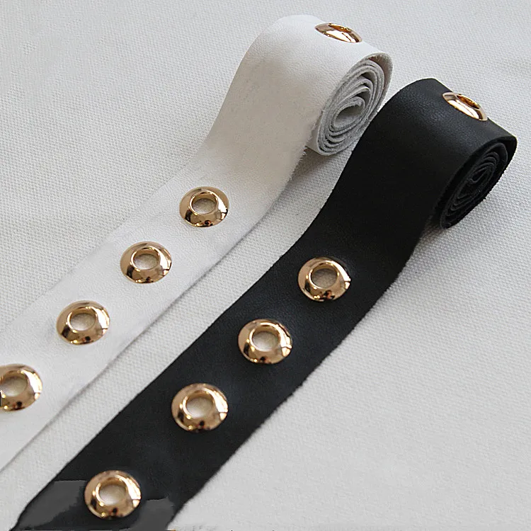 Высококачественные кожаные золотые петли шириной 3,5 см для одежды, оптовая продажа петель для ремня