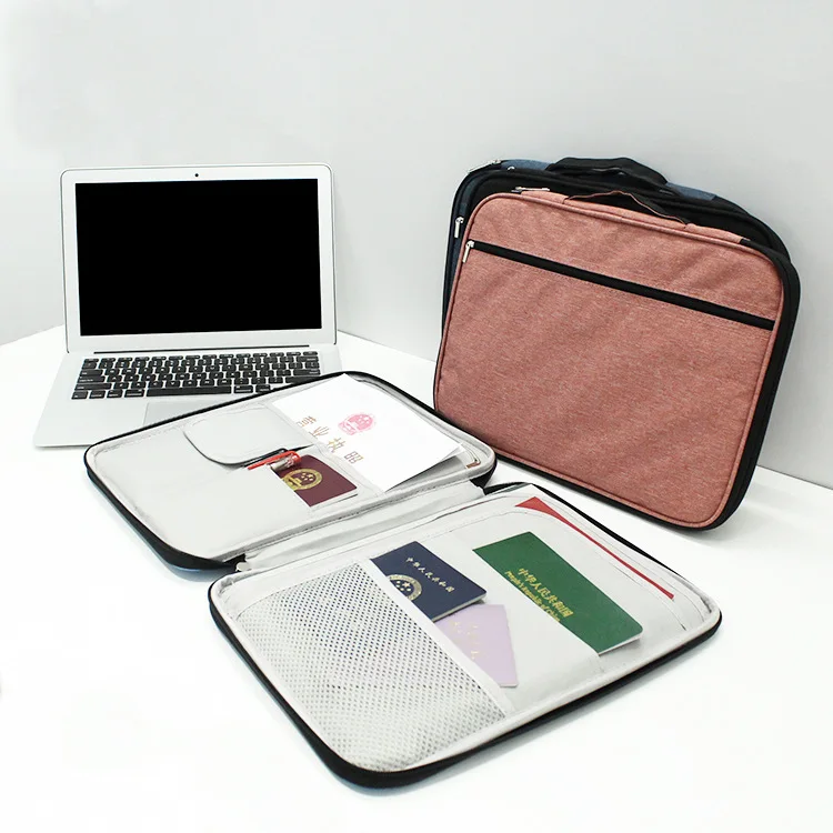 Portable Thin Document Ticket Bag Waterproof  Compartments Certificates Files Documents Organizer for Home Office Travel